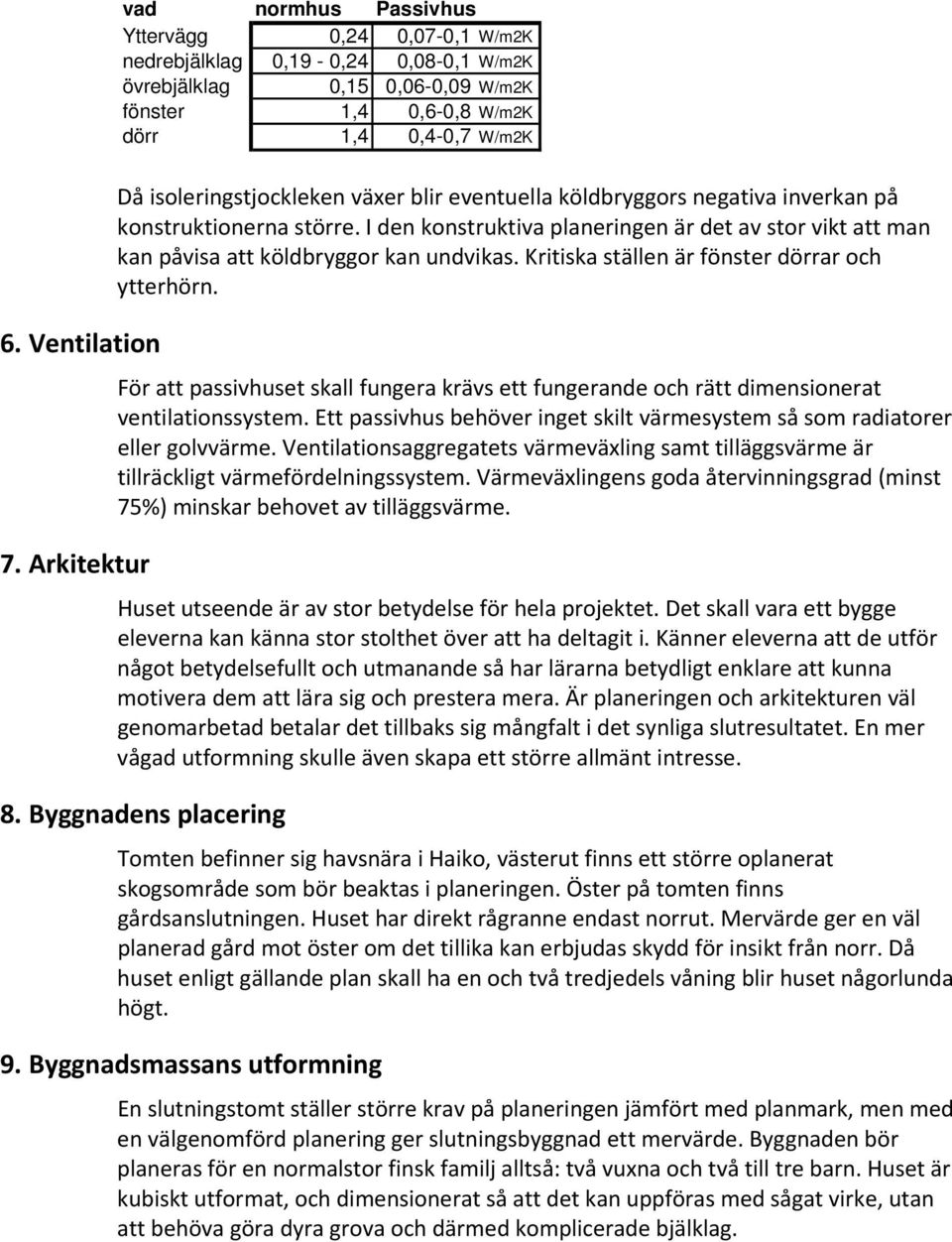 I den konstruktiva planeringen är det av stor vikt att man kan påvisa att köldbryggor kan undvikas. Kritiska ställen är fönster dörrar och ytterhörn.