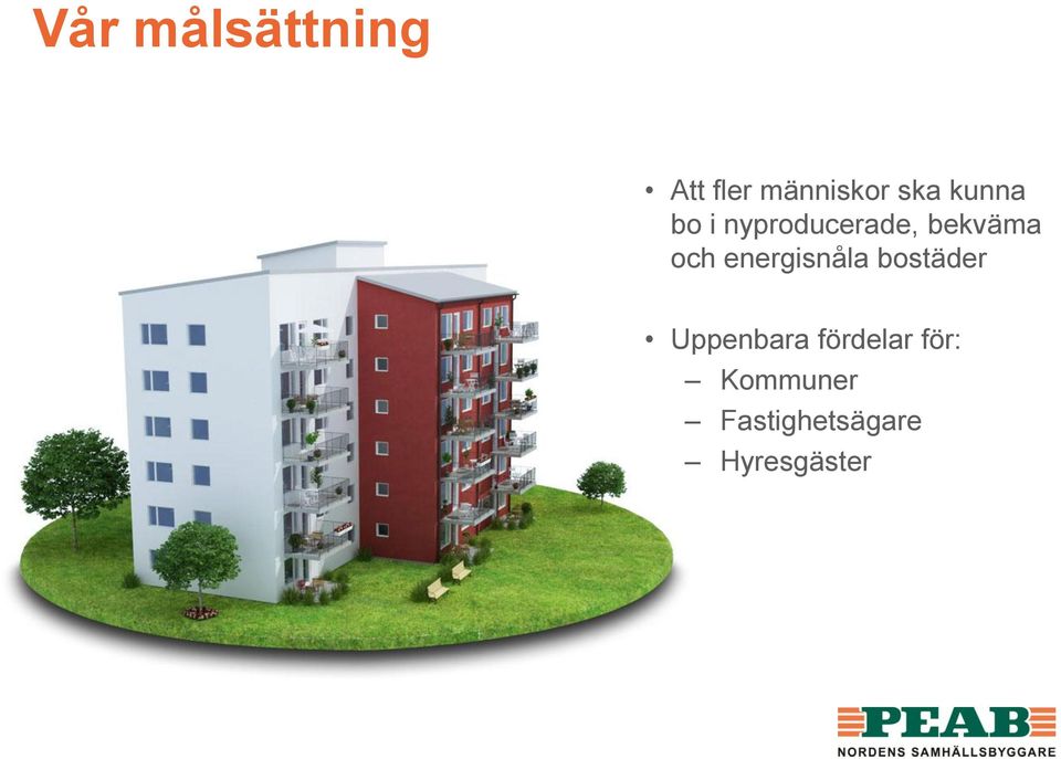 energisnåla bostäder Uppenbara fördelar