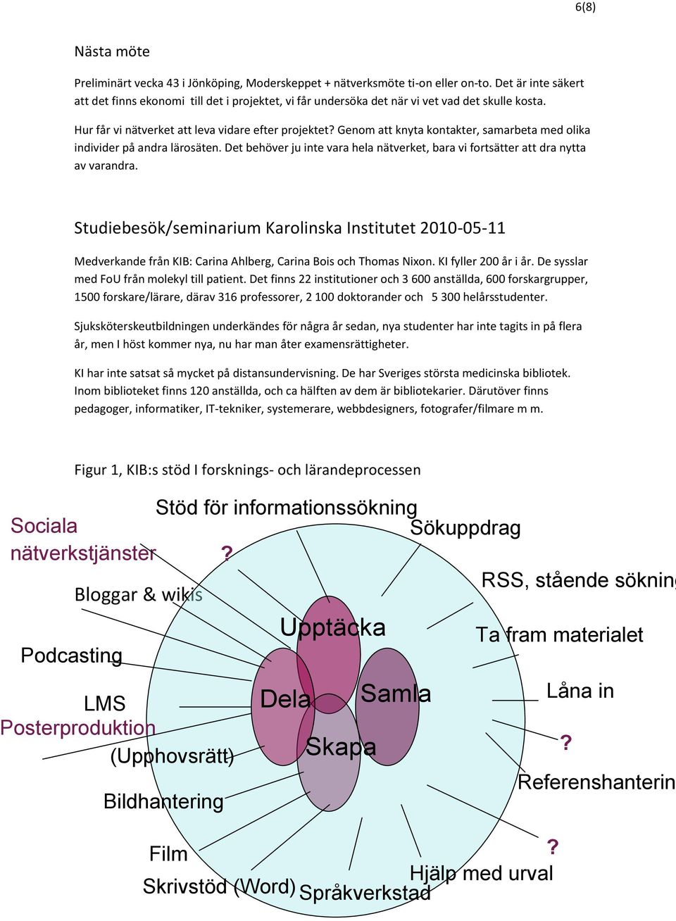 Genom att knyta kontakter, samarbeta med olika individer på andra lärosäten. Det behöver ju inte vara hela nätverket, bara vi fortsätter att dra nytta av varandra.