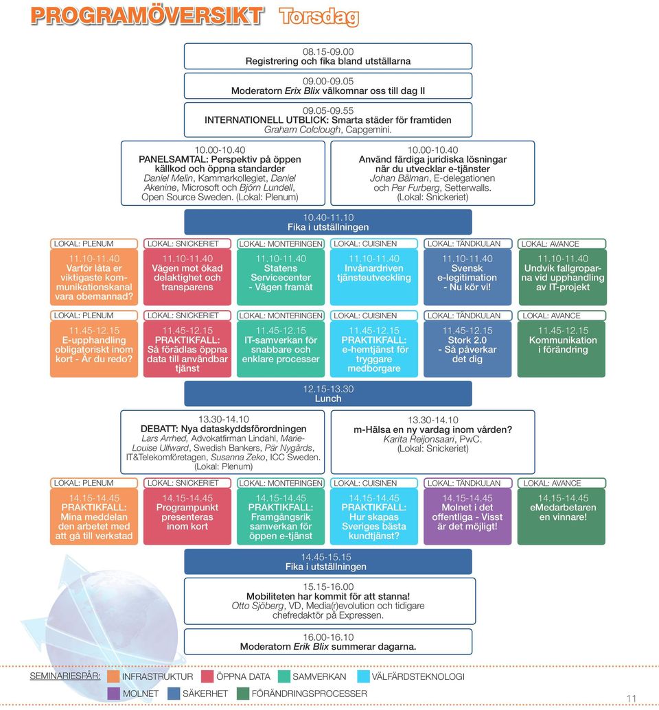 40 PANELSAMTAL: Perspektiv på öppen källkod och öppna standarder Daniel Melin, Kammarkollegiet, Daniel Akenine, Microsoft och Björn Lundell, Open Source Sweden. (Lokal: Plenum) 10.00-10.