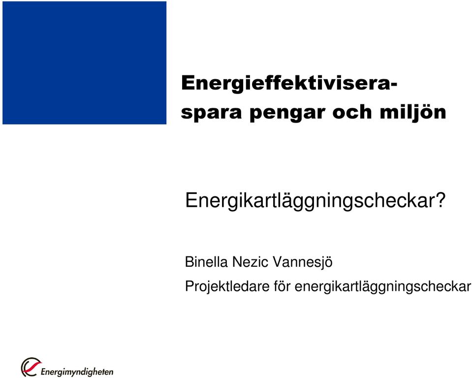 Energikartläggningscheckar?