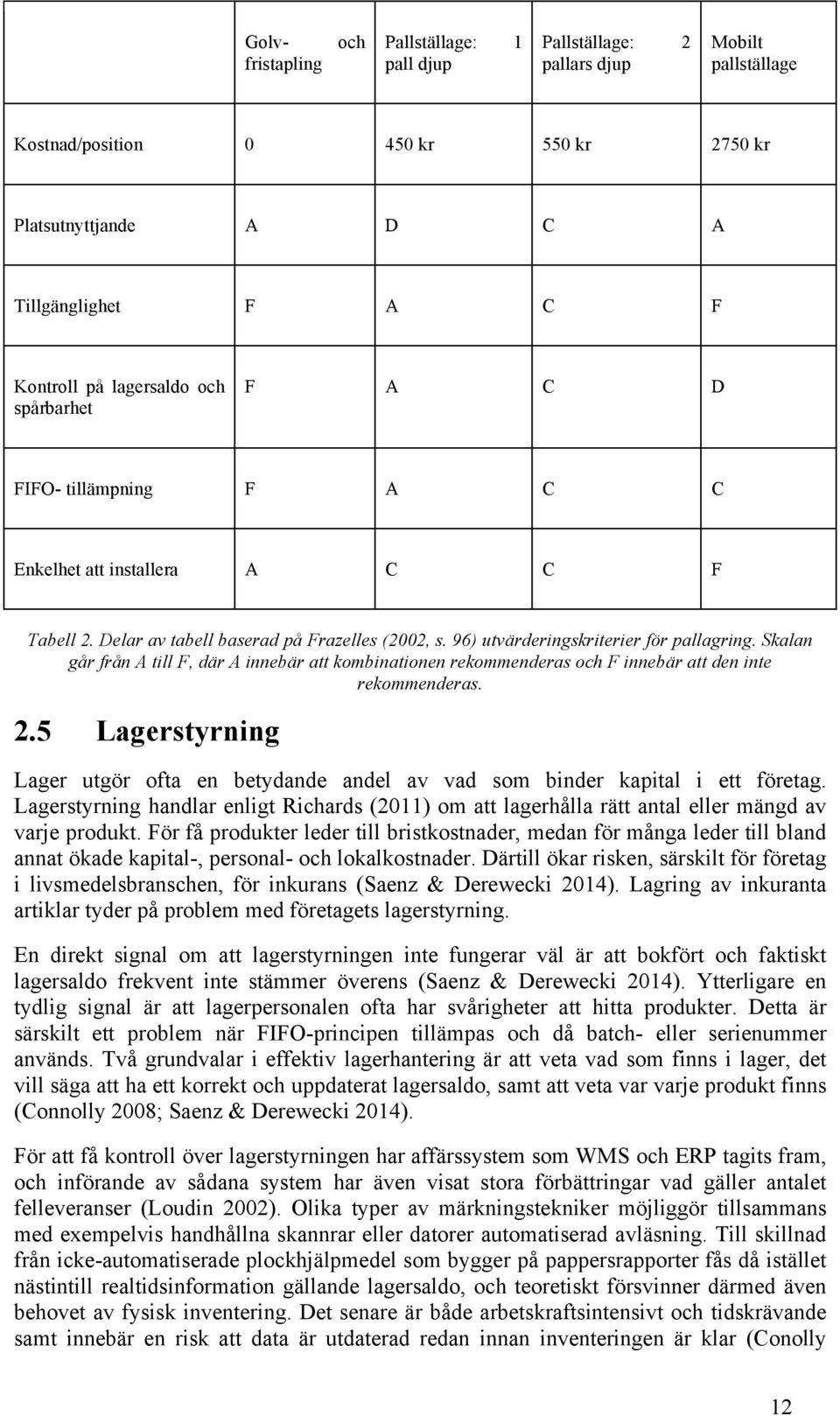 Skalan går från A till F, där A innebär att kombinationen rekommenderas och F innebär att den inte rekommenderas. 2.