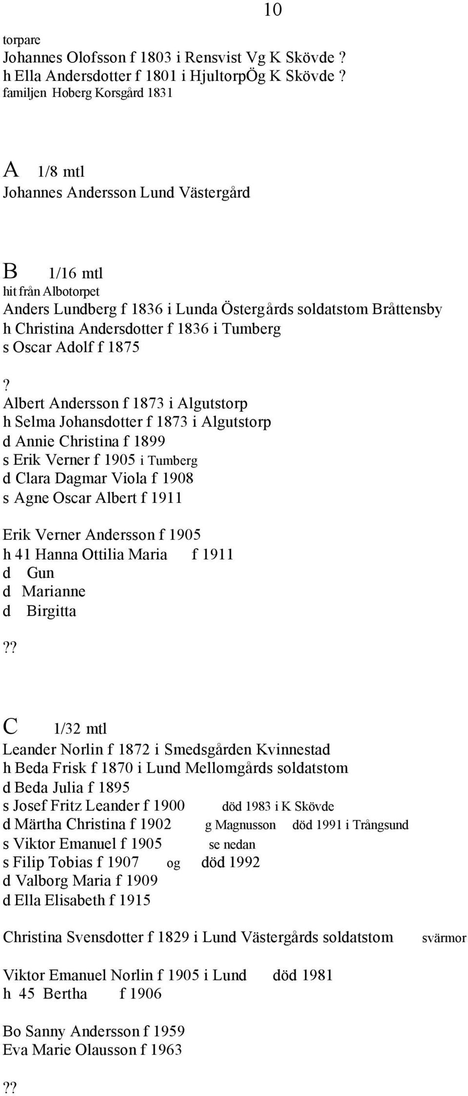 1836 i Tumberg s Oscar Adolf f 1875?