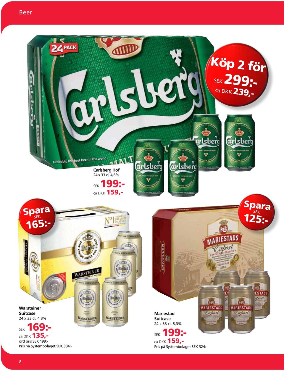 159,- Pris på Systembolaget 324:- 165:- 125:- Warsteiner Suitcase 24