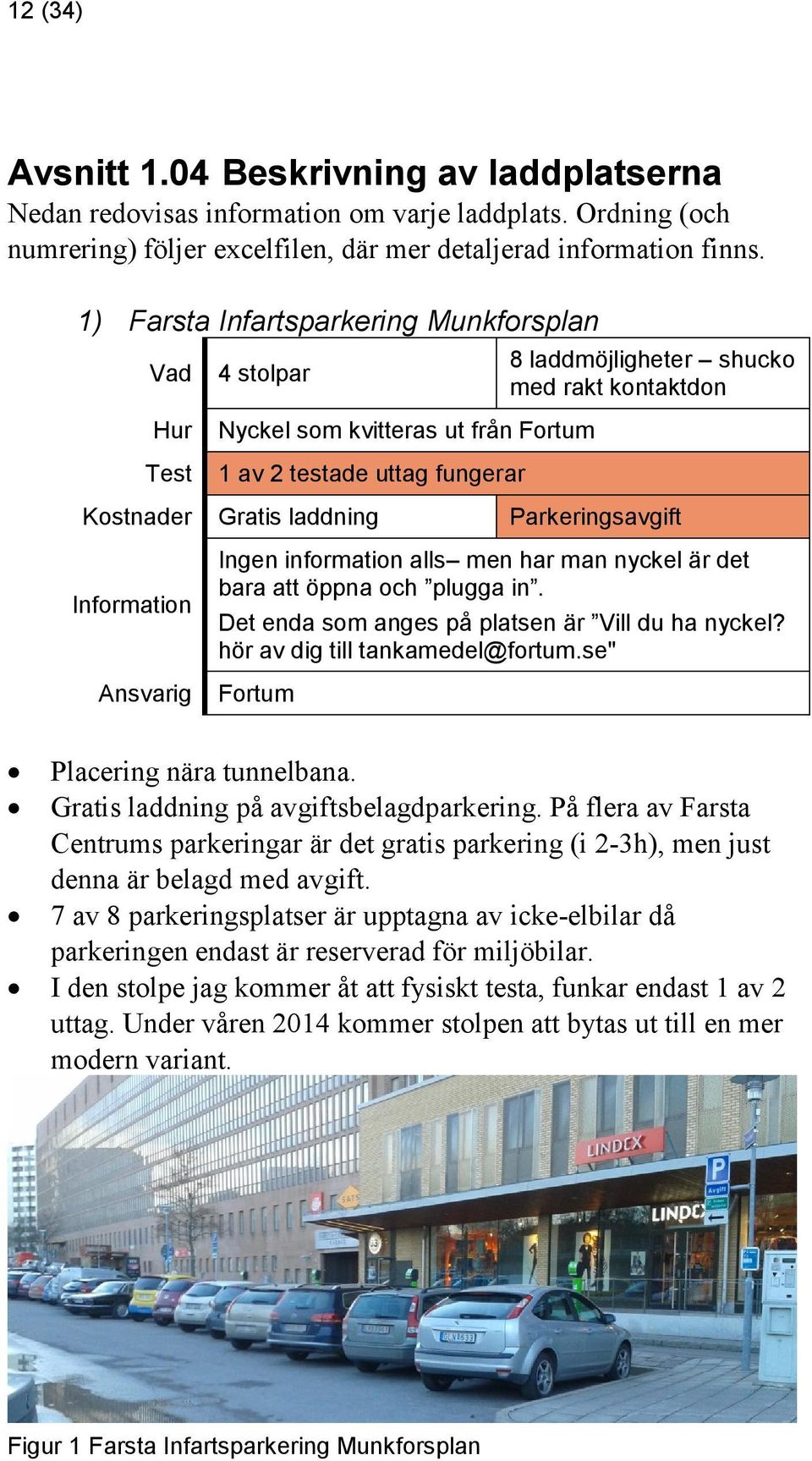 öppna och plugga in. Det enda som anges på platsen är Vill du ha nyckel? hör av dig till tankamedel@fortum.se" Fortum Placering nära tunnelbana. Gratis laddning på avgiftsbelagdparkering.