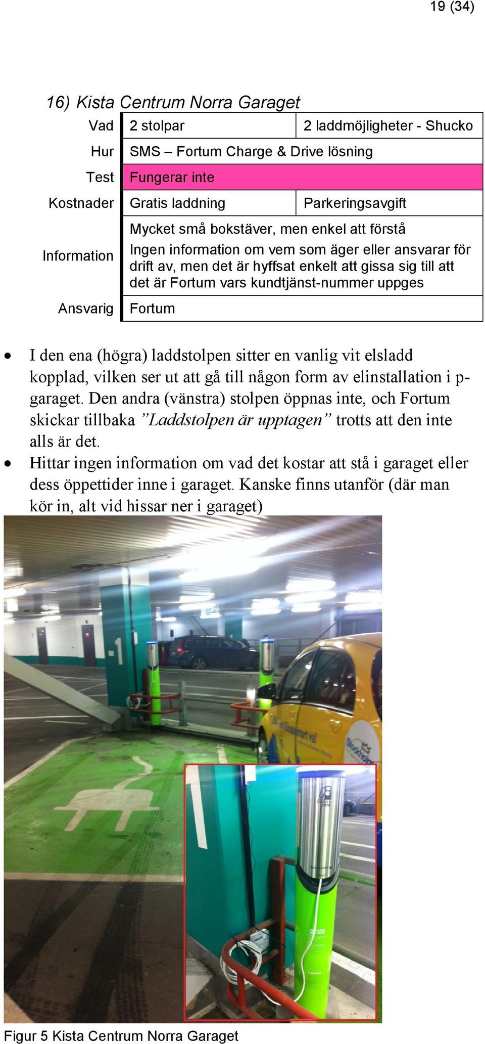 kopplad, vilken ser ut att gå till någon form av elinstallation i p- garaget.