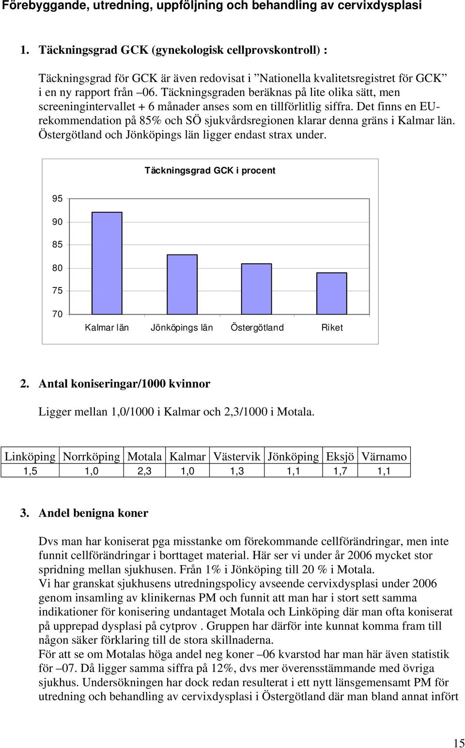 Täckningsgraden beräknas på lite olika sätt, men screeningintervallet + 6 månader anses som en tillförlitlig siffra.