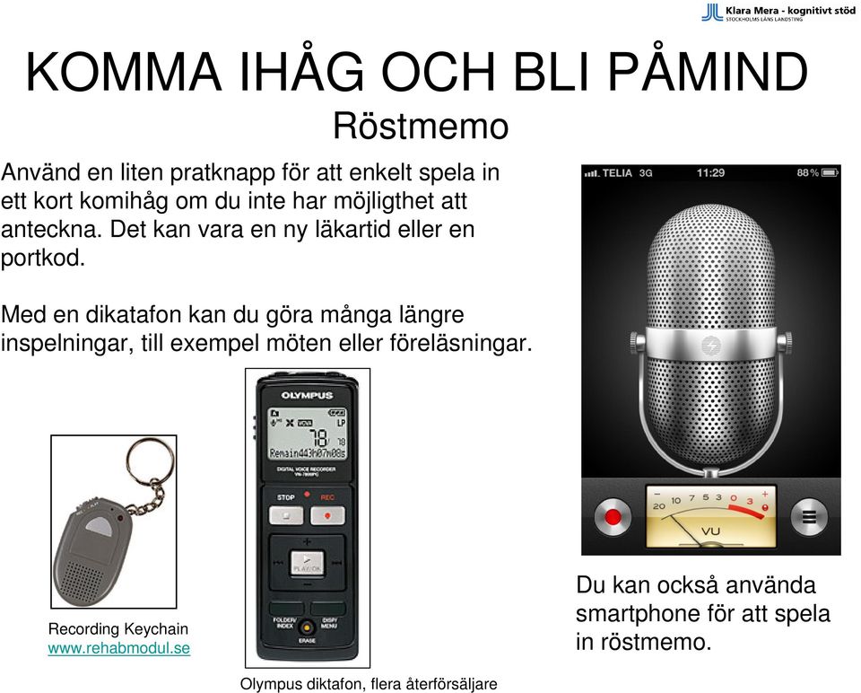 Med en dikatafon kan du göra många längre inspelningar, till exempel möten eller föreläsningar.