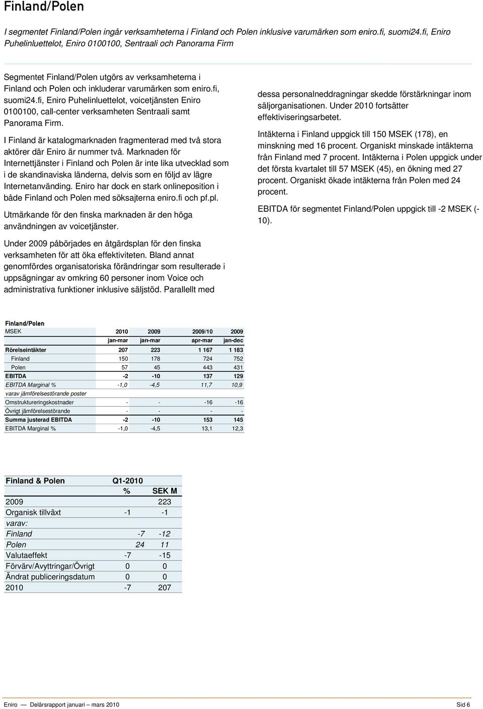 fi, Eniro Puhelinluettelot, voicetjänsten Eniro 0100100, call-center verksamheten Sentraali samt Panorama Firm.