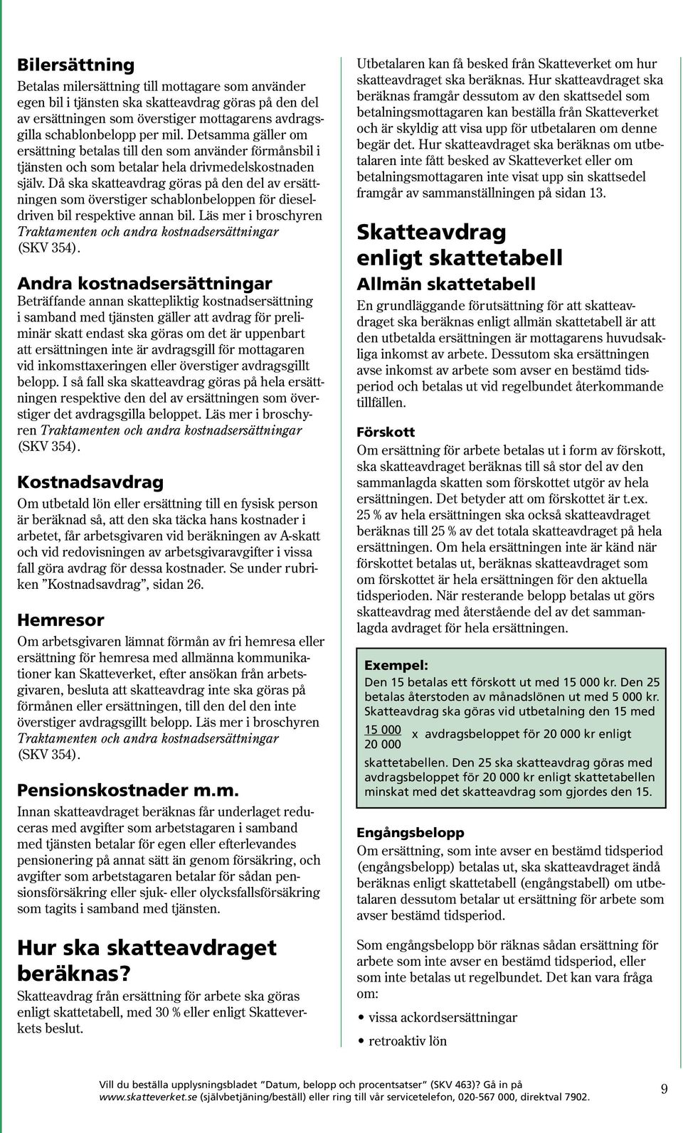 Då ska skatteavdrag göras på den del av ersättningen som överstiger schablonbeloppen för dieseldriven bil respektive annan bil.