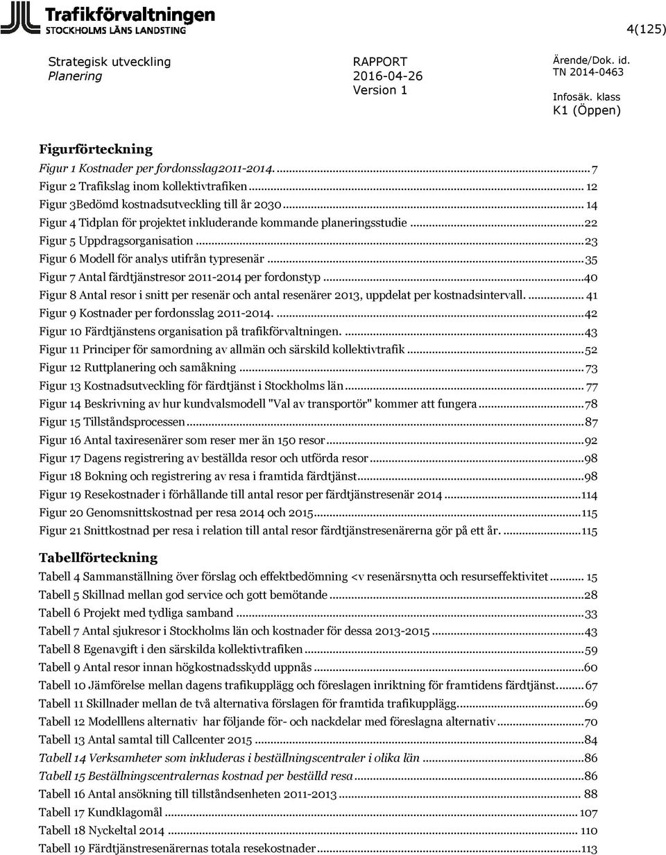 .. 35 Figur 7 Antal färdtjänstresor 2011-2014 per fordonstyp...40 Figur 8 Antal resor i snitt per resenär och antal resenärer 2013, uppdelat per kostnadsintervall.