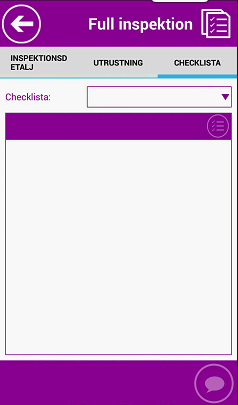 Utför full inspektion Om du väljer en checklista, måste du