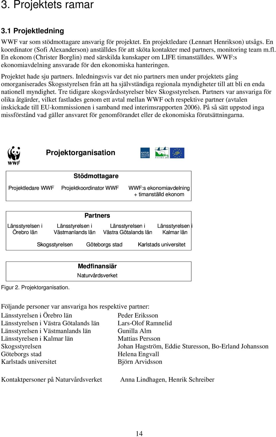 WWF:s ekonomiavdelning ansvarade för den ekonomiska hanteringen. Projektet hade sju partners.