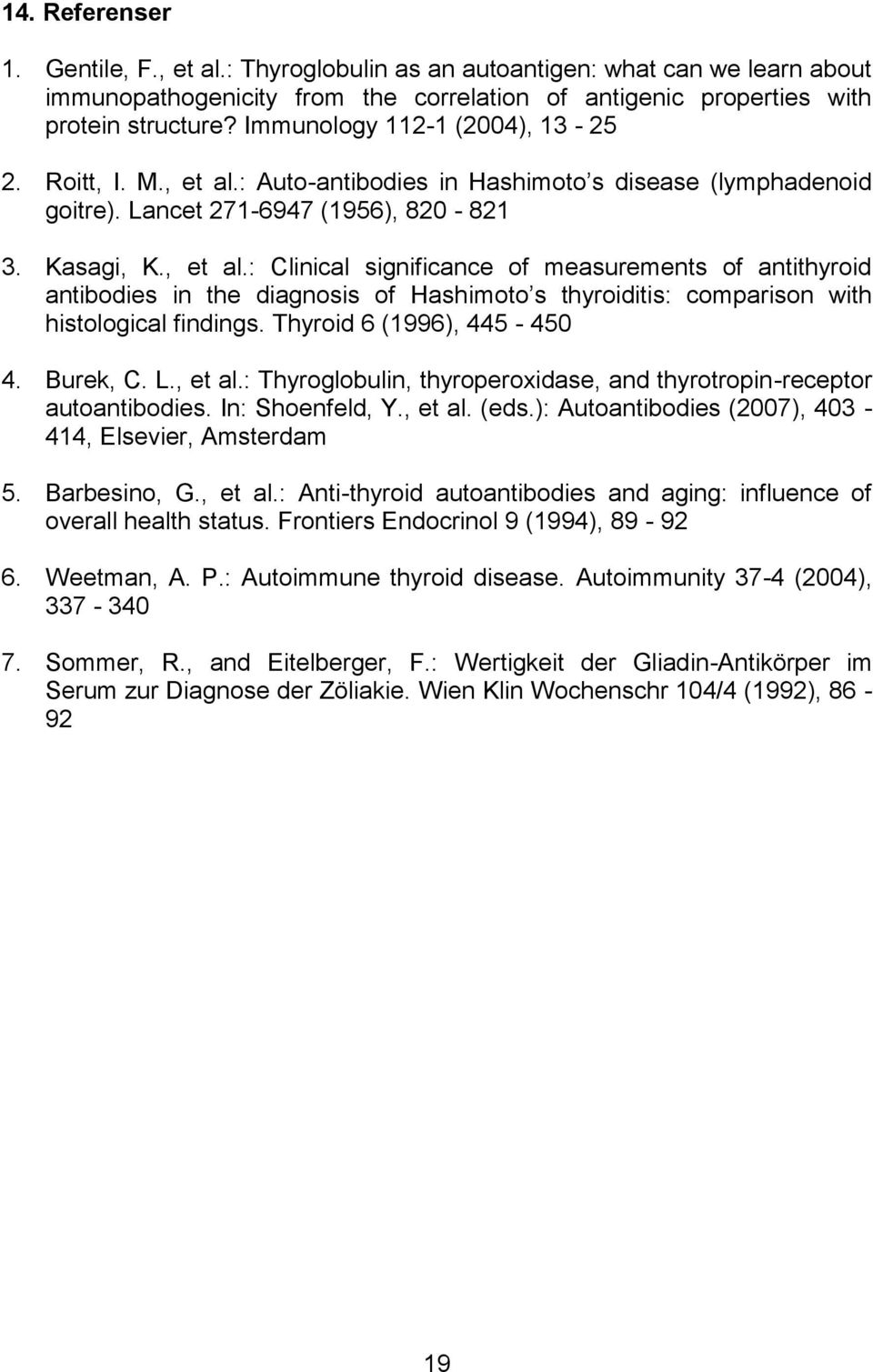 : Auto-antibodies in Hashimoto s disease (lymphadenoid goitre). Lancet 271-6947 (1956), 820-821 3. Kasagi, K., et al.