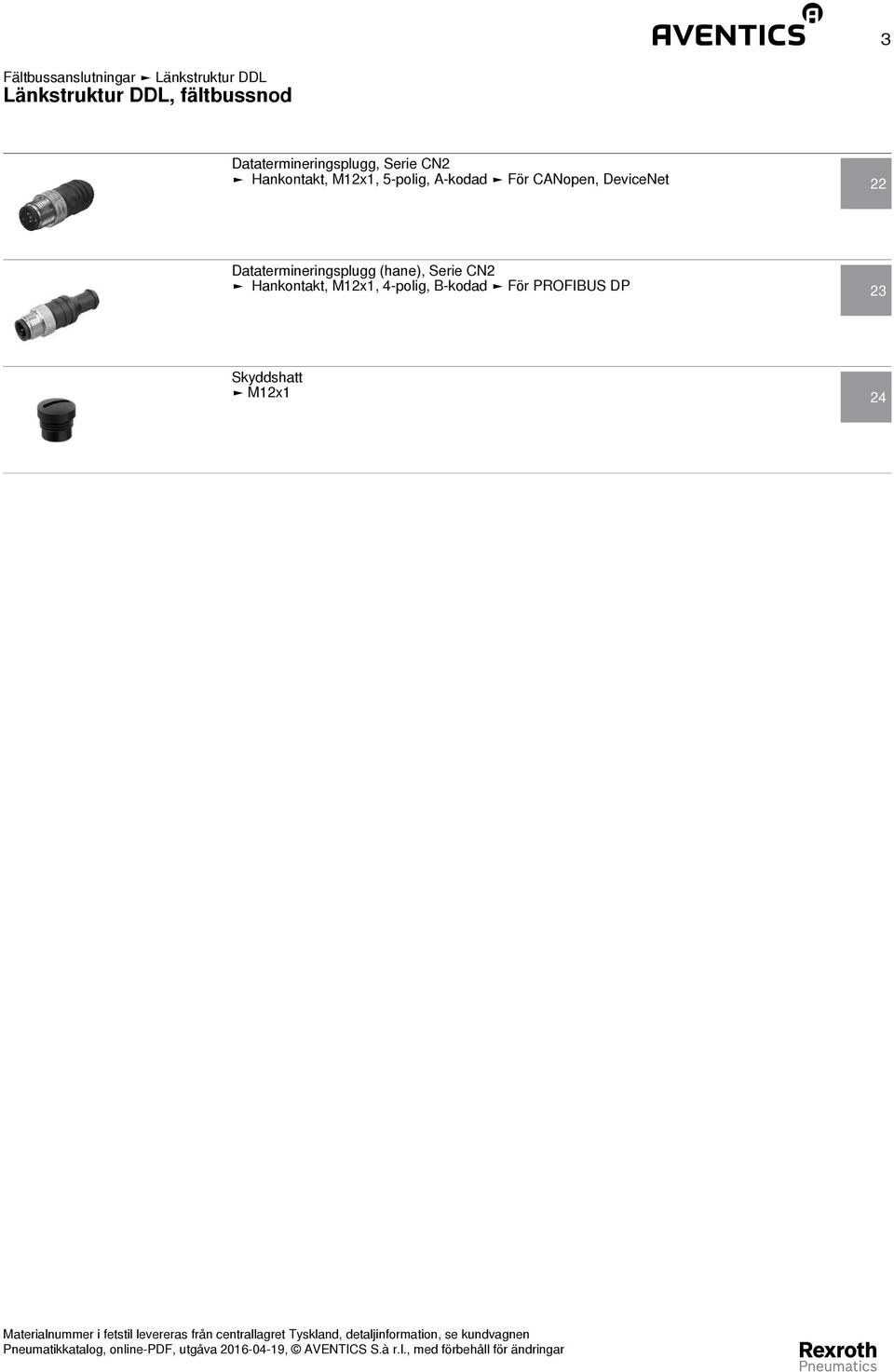 Datatermineringsplugg (hane), Serie CN2 Hankontakt,