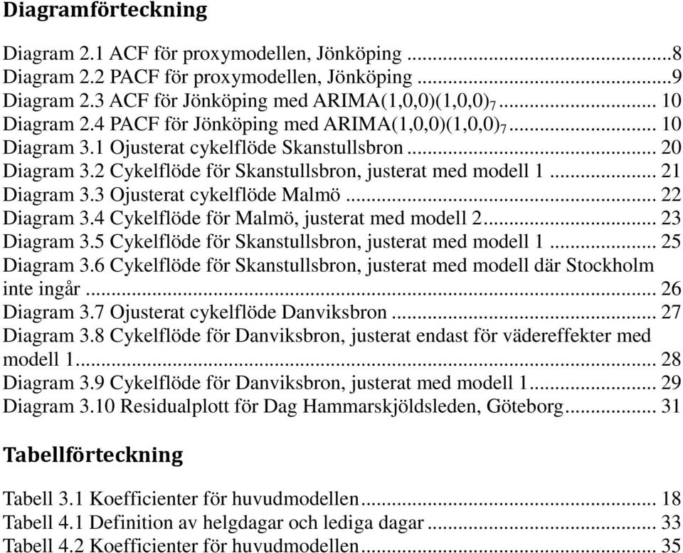 3 Ojusterat cykelflöde Malmö... 22 Diagram 3.4 Cykelflöde för Malmö, justerat med modell 2... 23 Diagram 3.5 Cykelflöde för Skanstullsbron, justerat med modell 1... 25 Diagram 3.