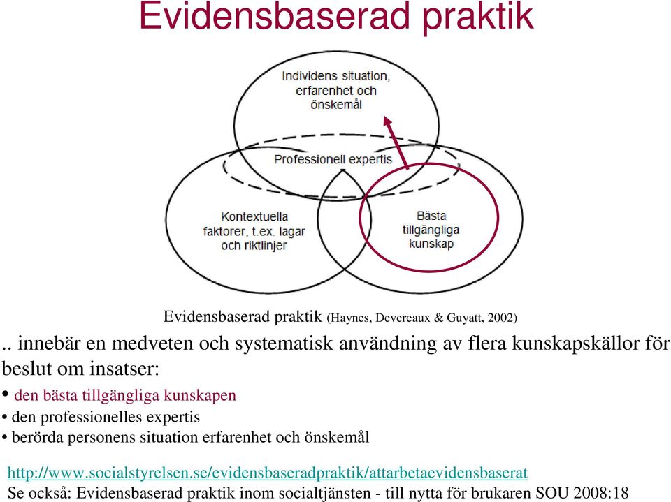 tillgängliga kunskapen den professionelles expertis berörda personens situation erfarenhet och önskemål http://www.