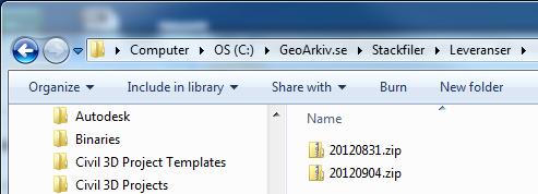 När detta är klart har vi nu två komprimerade mappar i vår Leveransmapp.