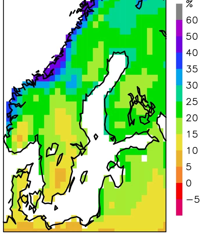 I områden med jordar där inverkan av falsk kohesion idag bidrar till att höga och branta slänter inte rasar kommer en klimatförändring med ökad nederbörd innebära att stabilitetsförhållandena