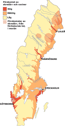 Statens geotekniska institut Vilka områden påverkas Speciellt kommer områden som ligger i anslutning till vattendrag och särskilt i erosionskänslig jord att påverkas.