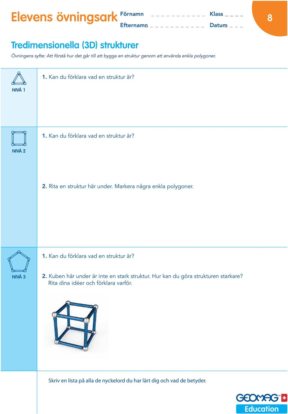 Rita en struktur här under. Markera några enkla polygoner. 1. Kan du förklara vad en struktur är? 2.