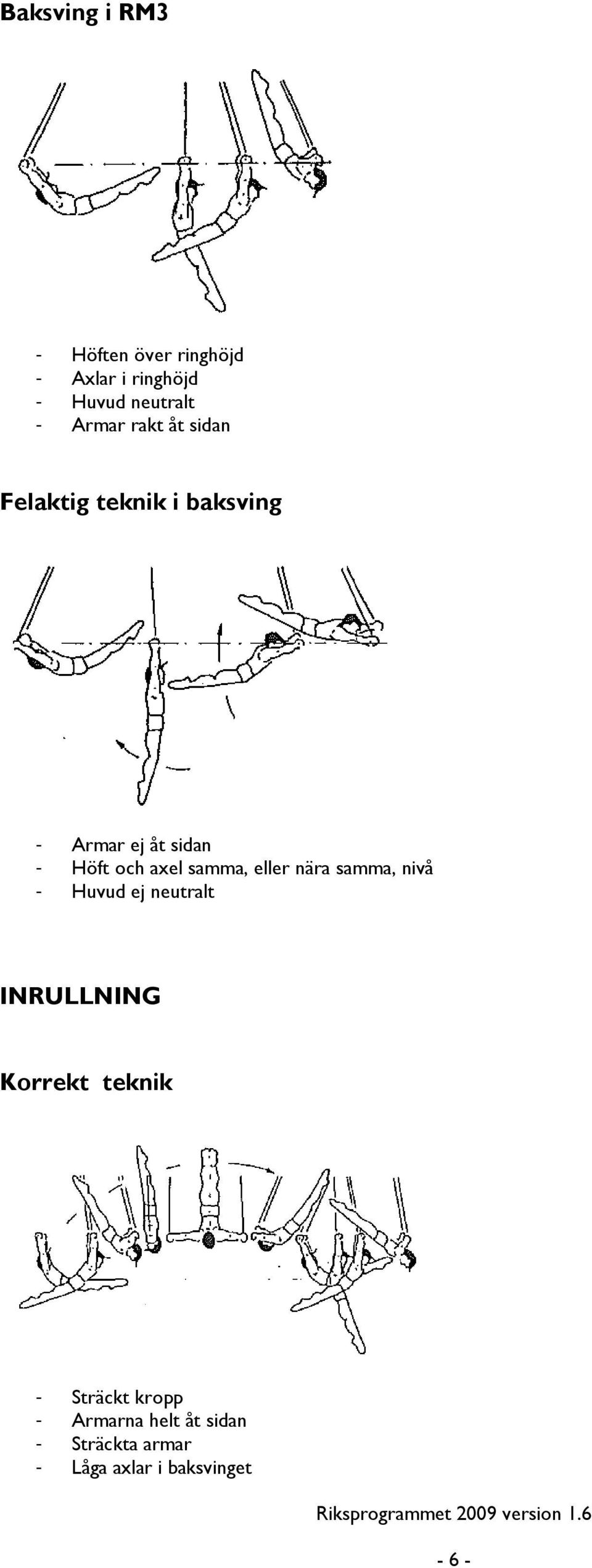 ael samma, eller nära samma, nivå - Huvud ej neutralt INRULLNING Korrekt teknik