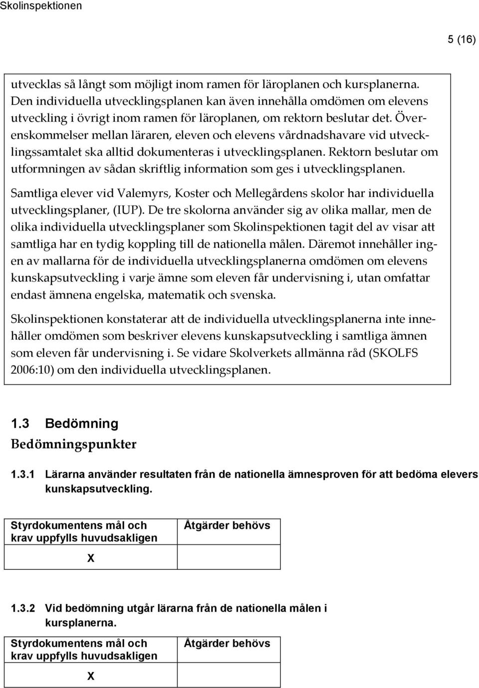Överenskommelser mellan läraren, eleven och elevens vårdnadshavare vid utvecklingssamtalet ska alltid dokumenteras i utvecklingsplanen.