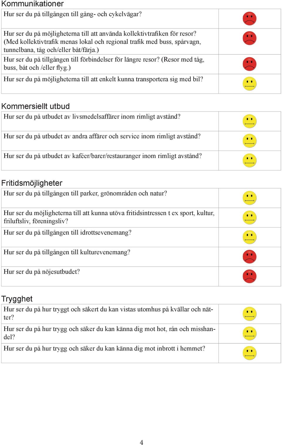 (Resor med tåg, buss, båt och /eller flyg.) Hur ser du på möjligheterna till att enkelt kunna transportera sig med bil?