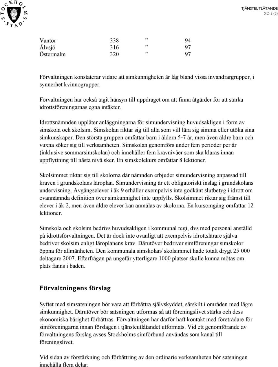 Idrottsnämnden upplåter anläggningarna för simundervisning huvudsakligen i form av simskola och skolsim. Simskolan riktar sig till alla som vill lära sig simma eller utöka sina simkunskaper.