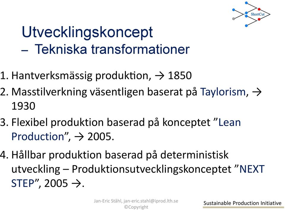 Flexibel produktion baserad på konceptet Lean Production, 2005. 4.