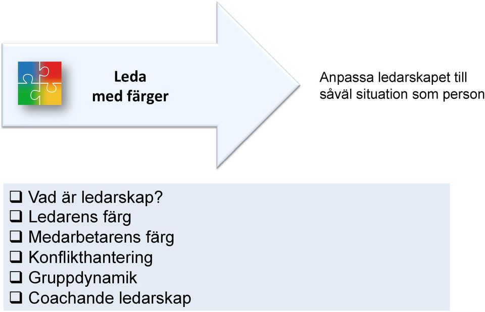 q Ledarens färg q Medarbetarens färg q