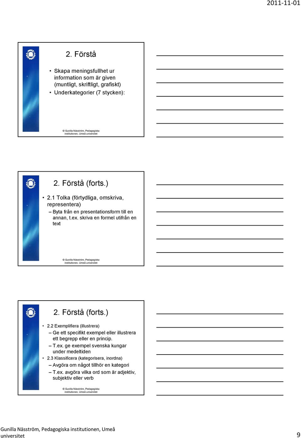 ) 2.2 Exemplifiera (illustrera) Ge ett specifikt exempel eller illustrera ett begrepp eller en princip. T.ex. ge exempel svenska kungar under medeltiden 2.