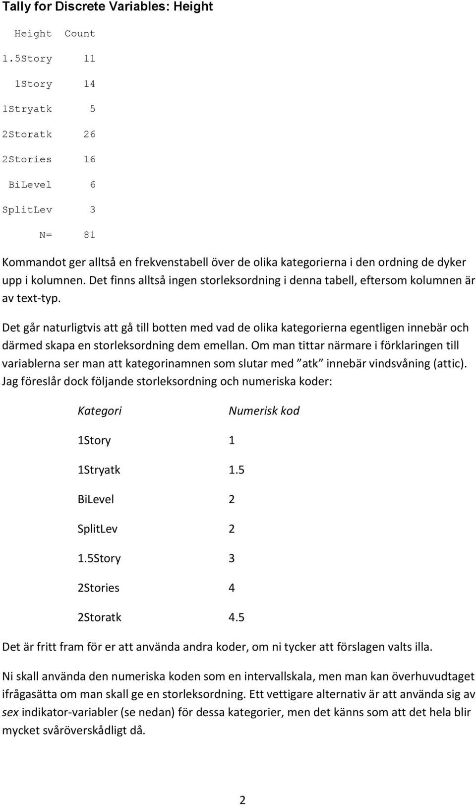 Det finns alltså ingen strleksrdning i denna tabell, eftersm klumnen är av text-typ.