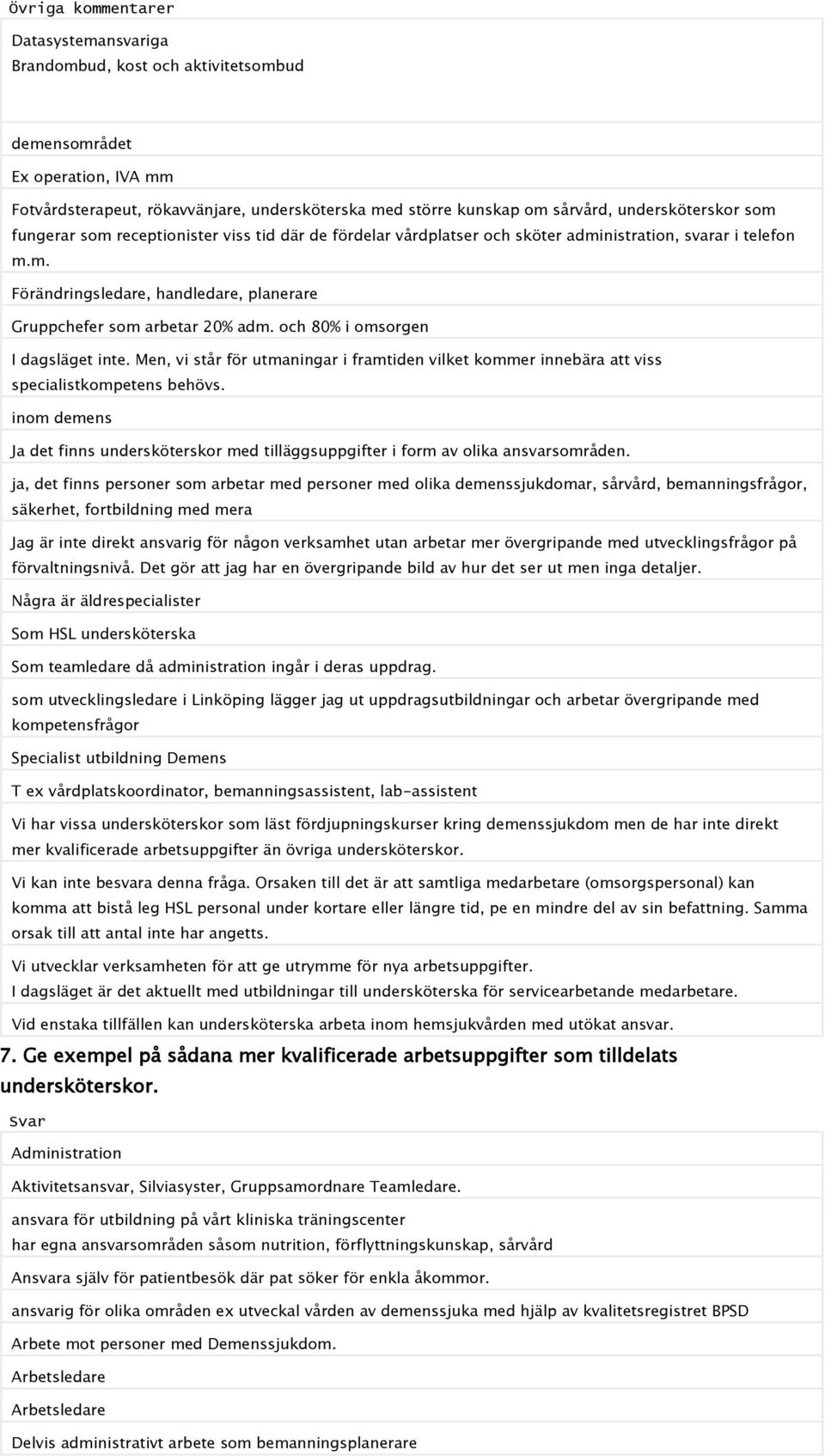 och 80% i omsorgen I dagsläget inte. Men, vi står för utmaningar i framtiden vilket kommer innebära att viss specialistkompetens behövs.