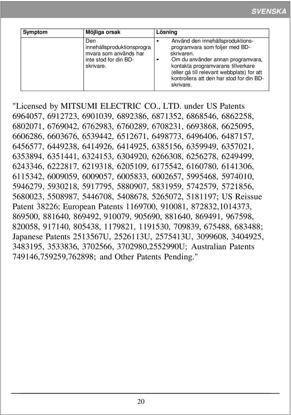 under US Patents 6964057, 6912723, 6901039, 6892386, 6871352, 6868546, 6862258, 6802071, 6769042, 6762983, 6760289, 6708231, 6693868, 6625095, 6606286, 6603676, 6539442, 6512671, 6498773, 6496406,