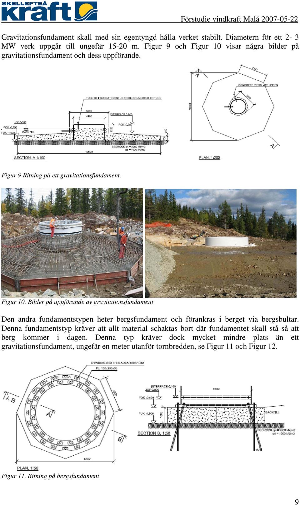 Denna fundamentstyp kräver att allt material schaktas bort där fundamentet skall stå så att berg kommer i dagen.