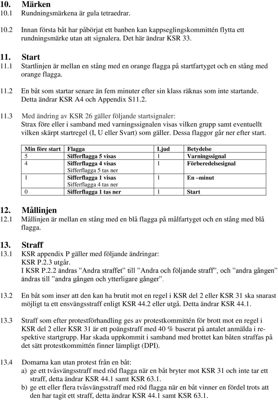 Detta ändrar KSR A4 och Appendix S11.2. 11.