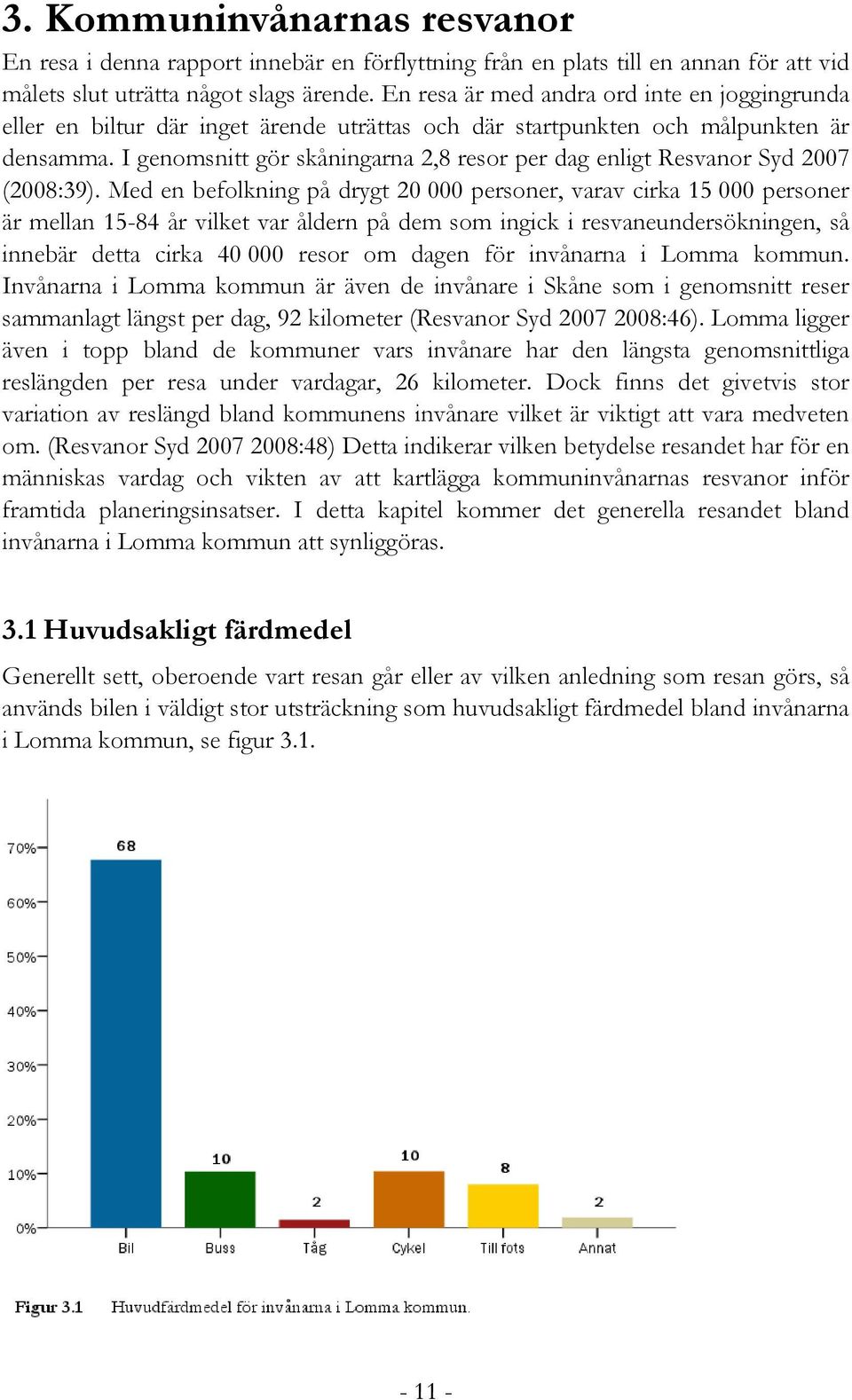 I genomsnitt gör skåningarna 2,8 resor per dag enligt Resvanor Syd 2007 (2008:39).