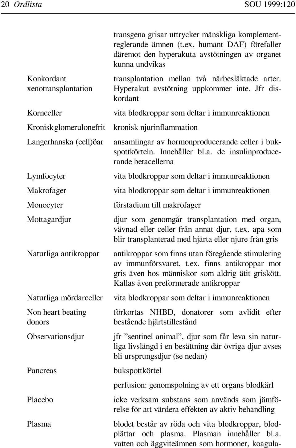 humant DAF) förefaller däremot den hyperakuta avstötningen av organet kunna undvikas transplantation mellan två närbesläktade arter. Hyperakut avstötning uppkommer inte.