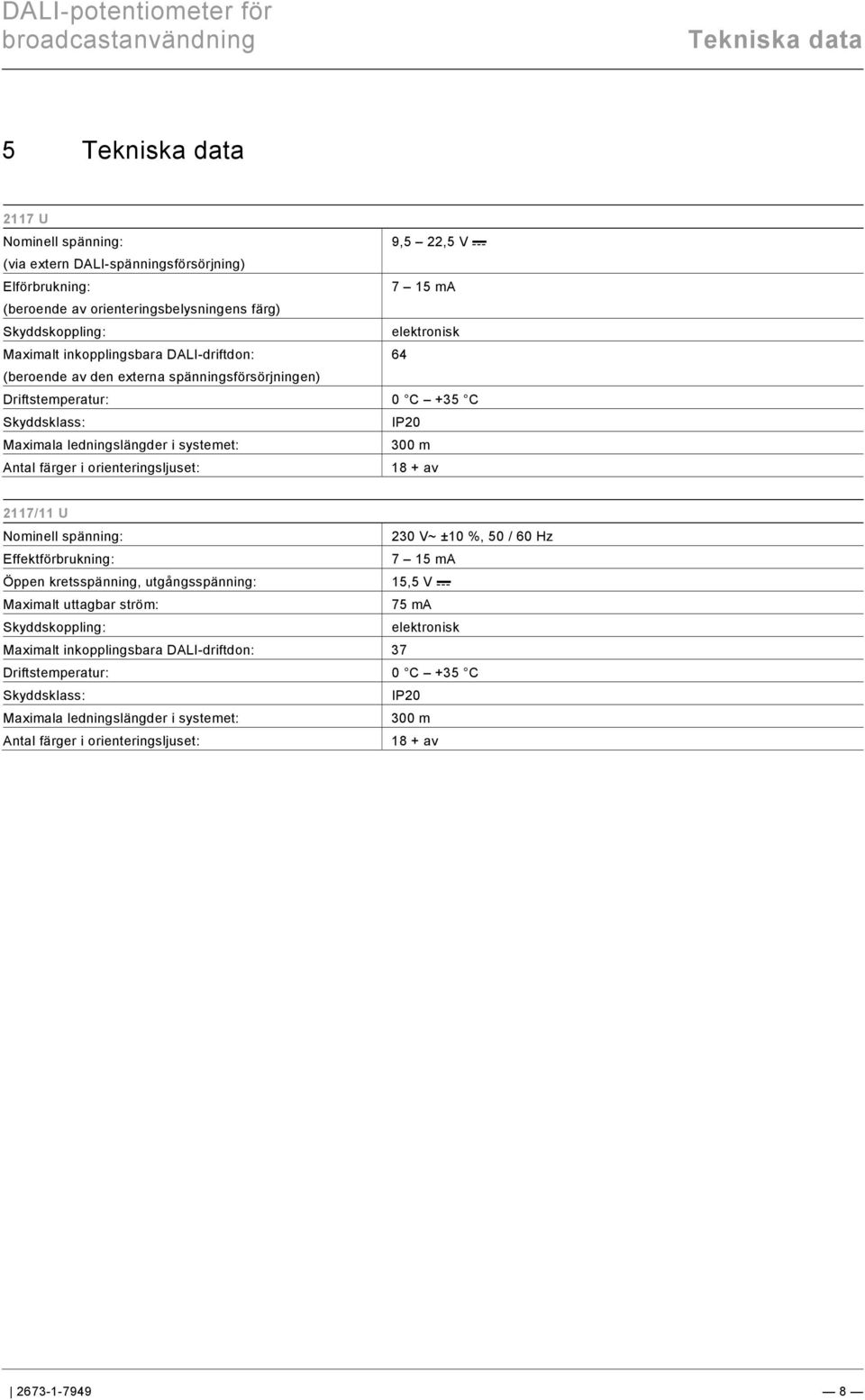 9\mod_1268898668093_0.docx @ 172682 @ @ 1 Tekniska data Pos: 16 /#Neustruktur#/Modul-Struktur/Online-Dokumentation/Überschriften (--> Für alle Dokumente <--)/1.