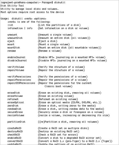 19 Använd diskutil erasevolume UFSD "Disk Label" device för att formatera den önskade partitionen till NTFS.