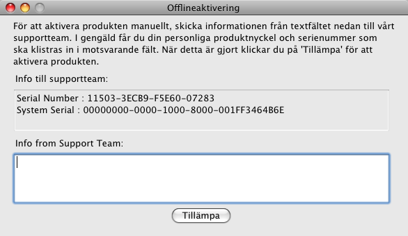 7 4. Om du får problem med internet eller en konfigurerad brandvägg kommer du uppmanas att aktivera produkten manuellt. Manuell aktivering 5.