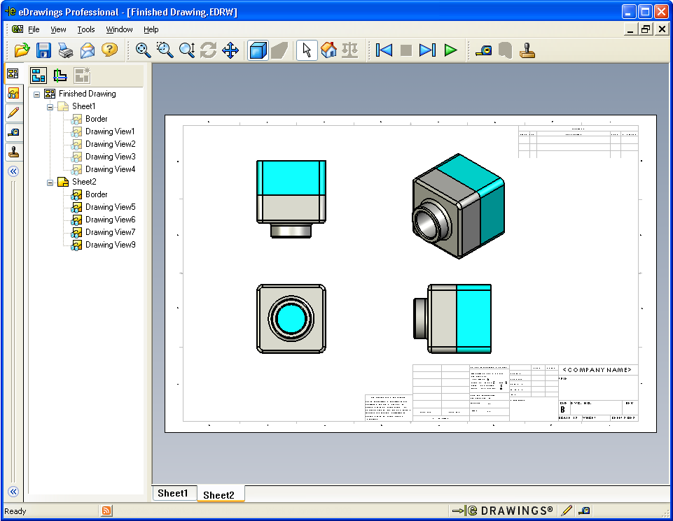 Lektion 7: Grundläggande information om SolidWorks edrawings Använda edrawing Manager Du kan använda edrawings Manager, som finns till vänster i edrawings-läsaren, för att öppna flikar där du kan