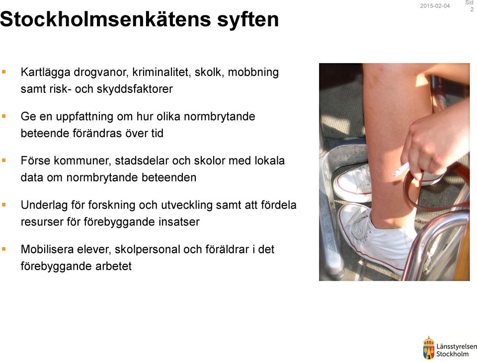 stadsdelar och skolor med lokala data om normbrytande beteenden Underlag för forskning och utveckling samt