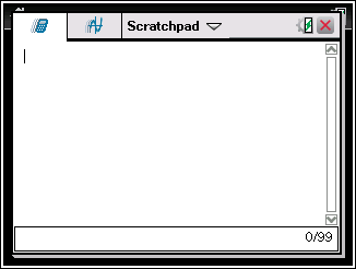 Använda Scratchpad Scratchpad är en funktion hos TI-Nspire CX-handenheter som ger dig möjlighet att snabbt: Göra beräkningar på matematiska uttryck. Plotta funktioner.