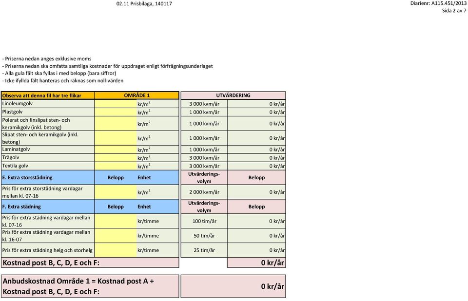 betong) kr/m 2 1 000 kvm/år Laminatgolv kr/m 2 1 000 kvm/år Trägolv kr/m 2 3 000 kvm/år Textila golv kr/m 2 3 000 kvm/år E.