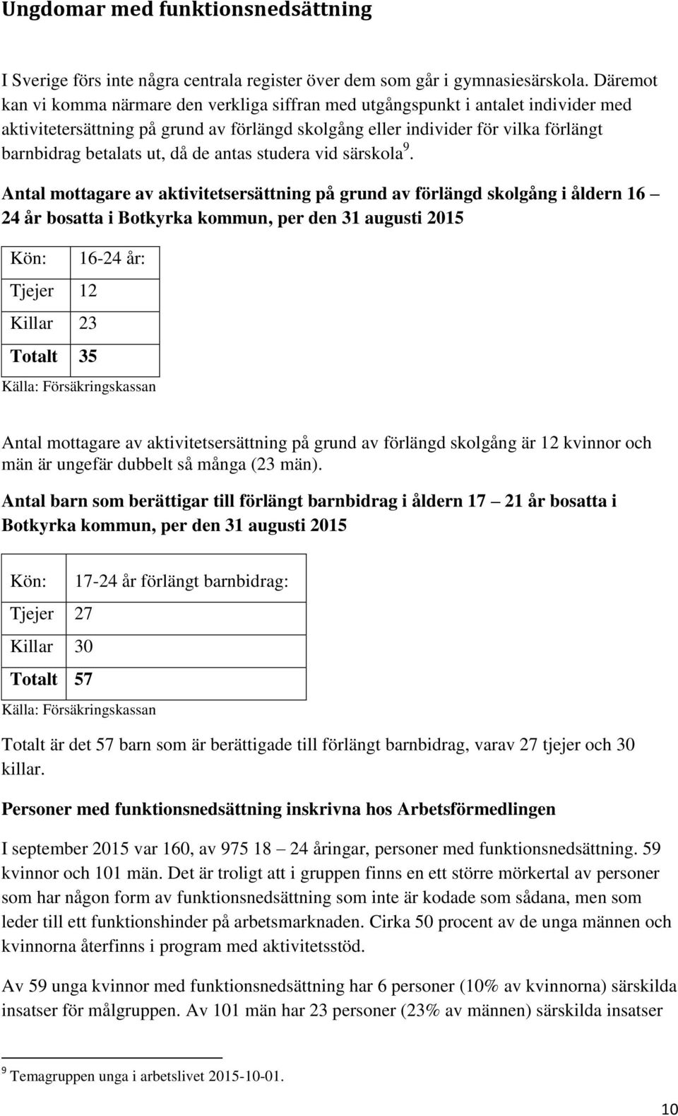 då de antas studera vid särskola 9.