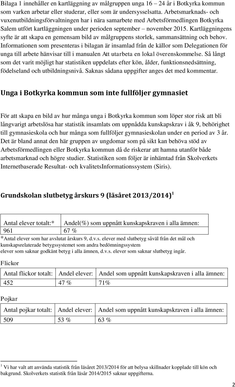 Kartläggningens syfte är att skapa en gemensam bild av målgruppens storlek, sammansättning och behov.
