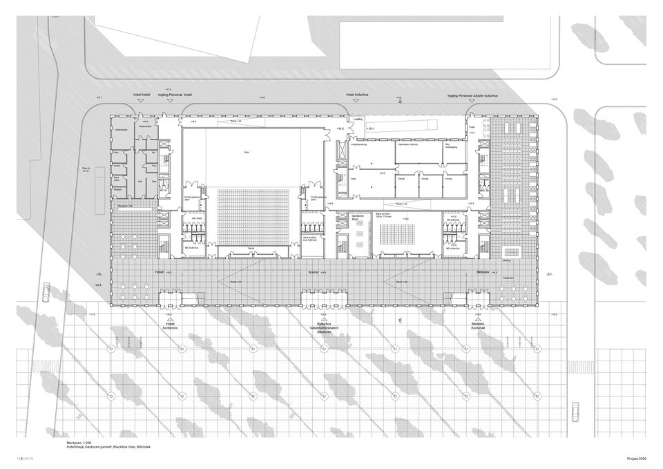 5 Ramp 1:24 Kyl Frys Disk / St. gästscen 30m² Hotell Scen Teknik INFO/KSS KULTURHUS gästscen 30m² +16.0 Hotell +16.5 Scener +16.0 Bibliotek +16.0 Hotell +16.0 Lastkaj 65m² +15.1 +16.