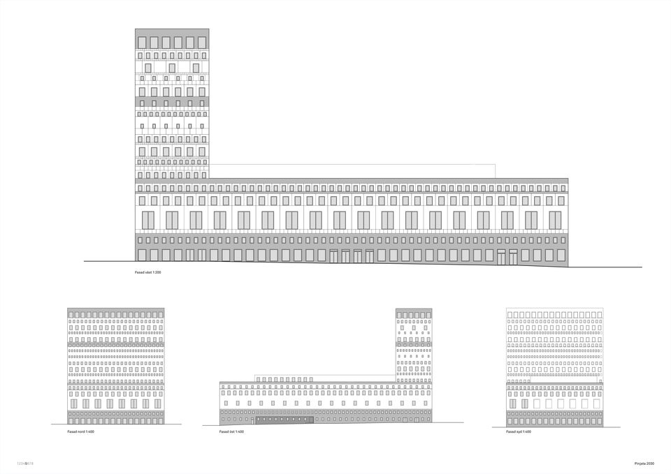 Fasad öst 1:400